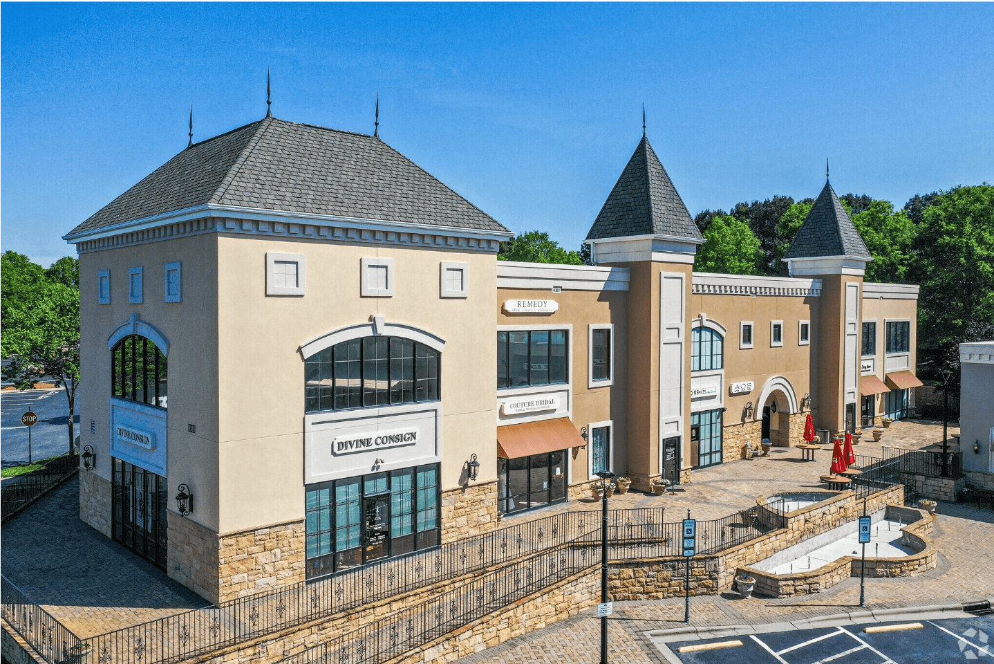The Fountains building — The Loft is on the second floor on the end